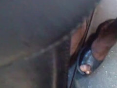 Hot coed upskirt shot from below on hidden cam closeups