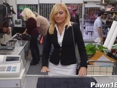 Hot Blonde MILF Fucks for Money at Pawn Shop