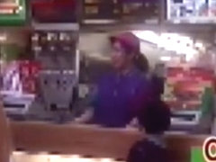 Asian mcdonalds girl gets vibrator bugged by her bf on the job