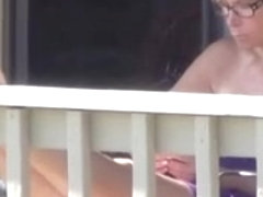 new neighbor lady flashes her panties and pussy