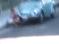 Candid voyeur clip with amateur that pissed on the road