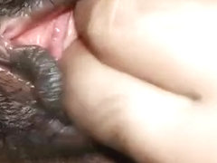 Closeup hd view of a white guy fingering a black hoe's pussy