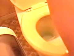 Solo spy cam shooting blonde Asian orgasm on the toilet