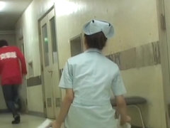 Cheated Japanese nurse under panty sharking