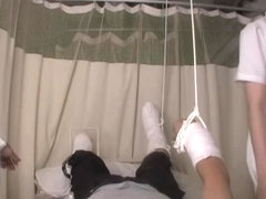 Lustful asian nurse rides a veiny cock in voyeur sex video
